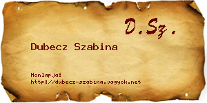 Dubecz Szabina névjegykártya